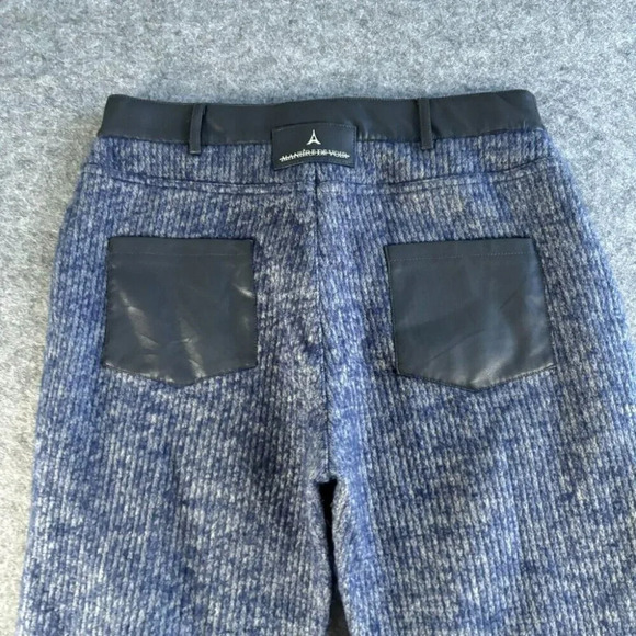 Manier De Voir Womens Knit Straight Leg Pants US 10 Blue Ribbed Tapered 760 - Picture 15 of 16